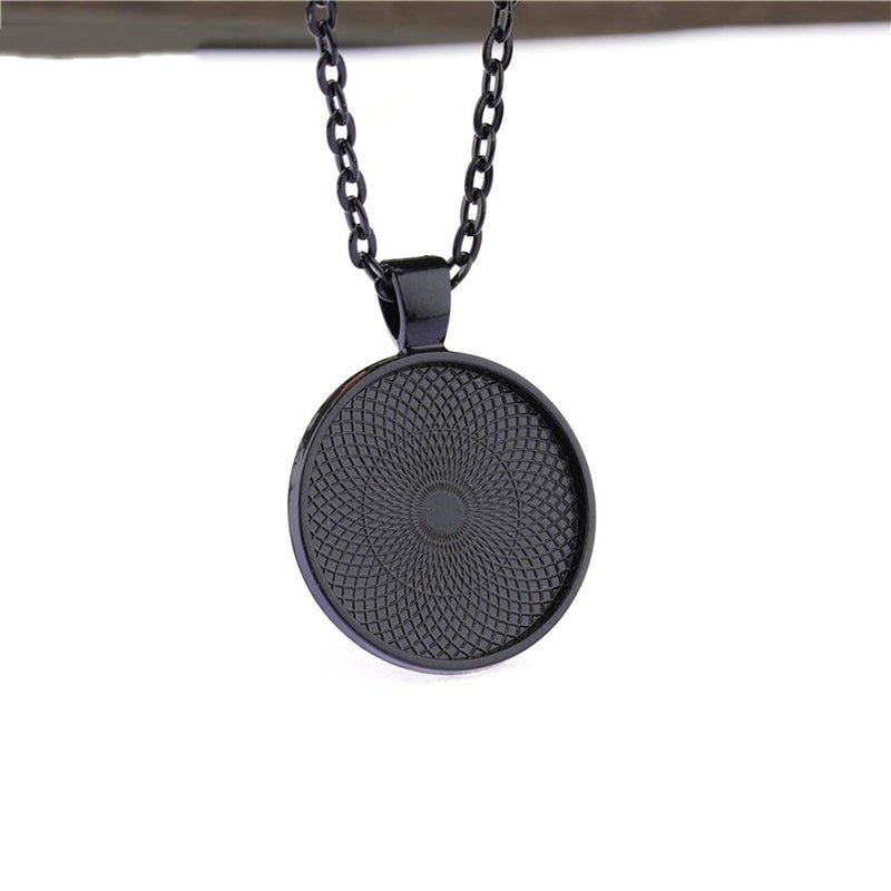 Lind Kitchen 25pcs Round Bezel Pendant Trays Setting Cabochon Blank Base for DIY Crafting Photo Jewelry Findings Making Accessories 25mm Black - Image 4